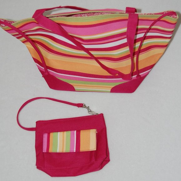 Lancome Canvas Tote with NEW Cosmetic Bag - Picture 3 of 9